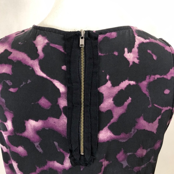 3/$20 Ann Taylor Purple Leopard Print Silk Top - Picture 3 of 6
